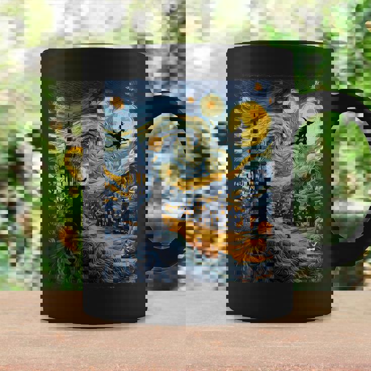 Cat Halloween Van Gogh Starry Night Pumpkin Women Coffee Mug Gifts ideas