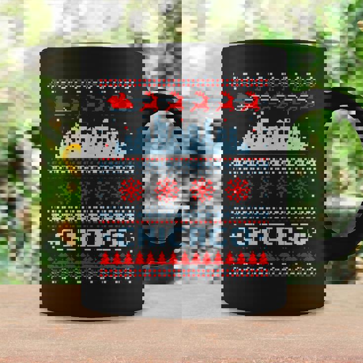 Chicago Flag City Skyline Chicago Fan Ugly Christmas Sweater Coffee Mug Gifts ideas