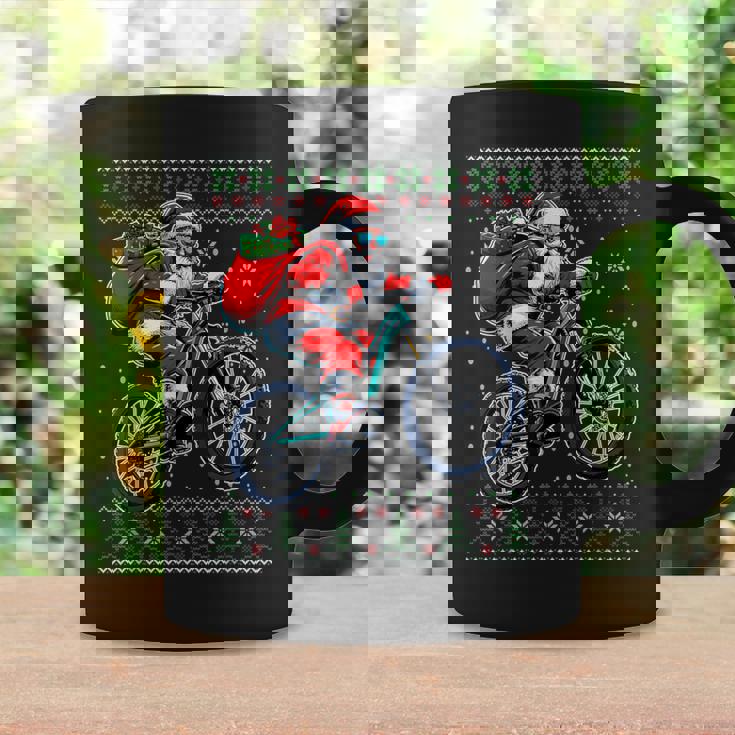 Christmas Santa Mountain Bike Rider Ugly Christmas Sweater Coffee Mug Gifts ideas