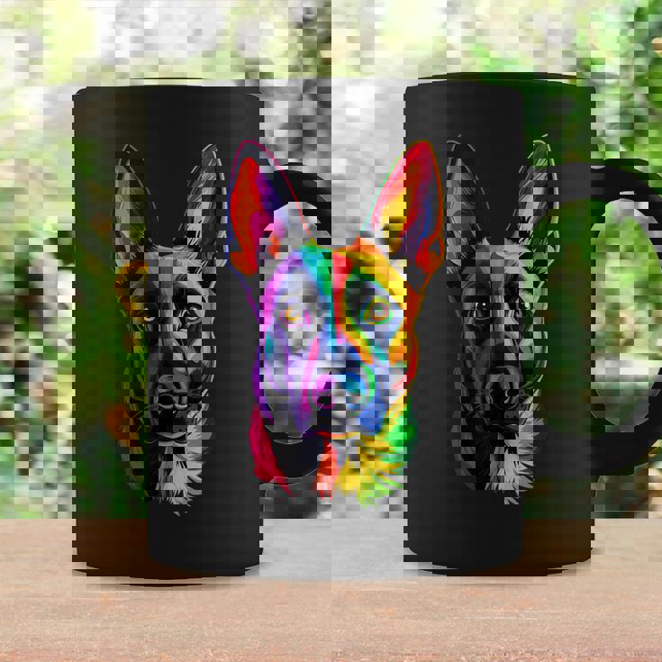 Colorful Belgian Malinois Lover Brave Dog Black Coffee Mug Gifts ideas