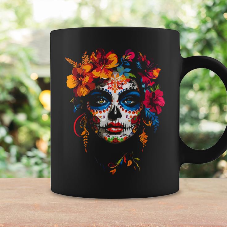 Colourful La Catrina Sugar Skull Woman Dia De Los Muertos Tassen Geschenkideen