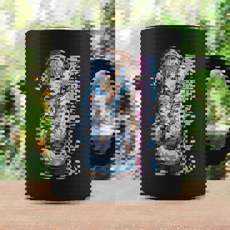 Cute Anime Girl With A Cat For Cat Lover Kawaii Otaku Manga Coffee Mug Gifts ideas