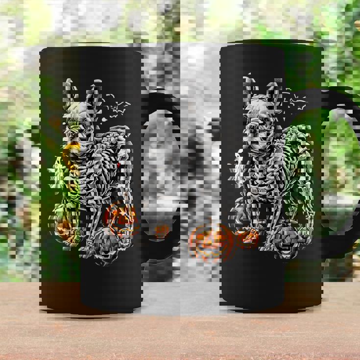 Cute Halloween Skeleton French Bulldog Puppy Bones Costume Coffee Mug Gifts ideas