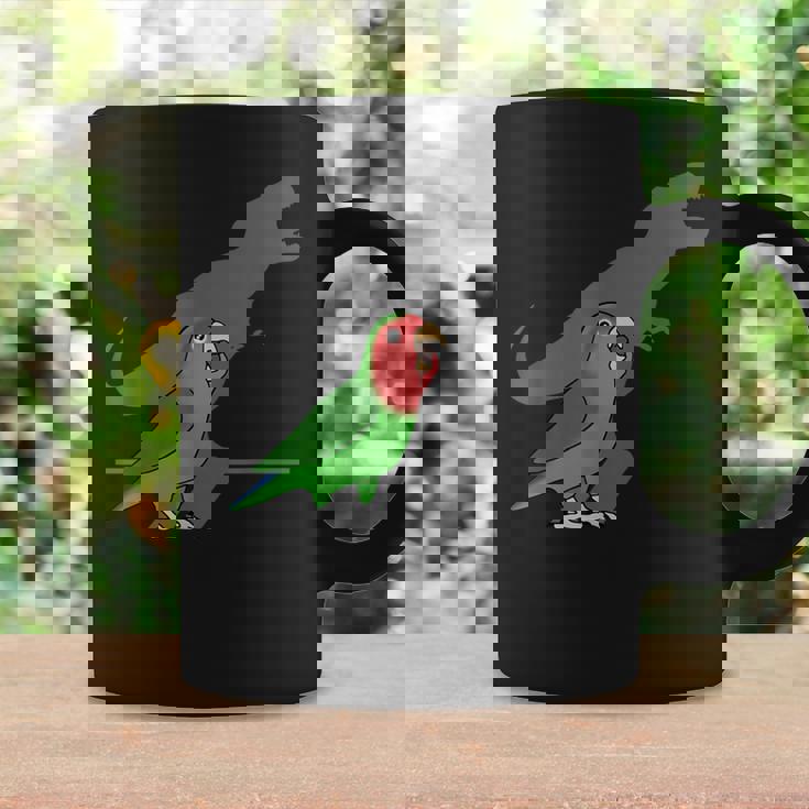 Divertente Dinosauro T-Rex Shadow Rosy Faced Green Lovebird Tazze Ideas de regalos