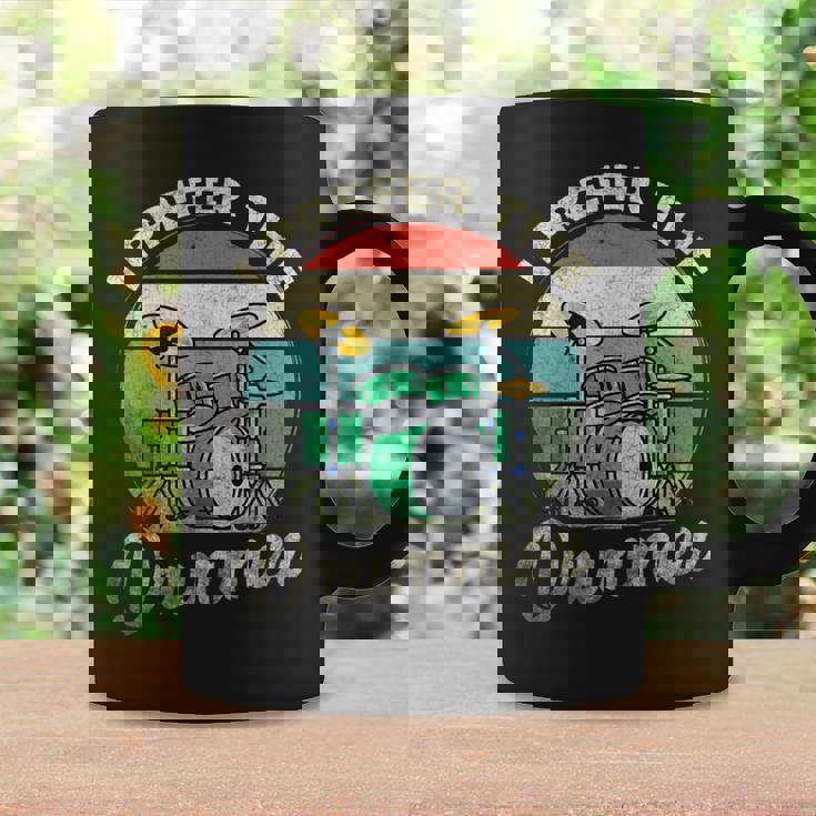 Divertido Rock Music Band Drum Player Retrointage Taza de café Ideas de regalos