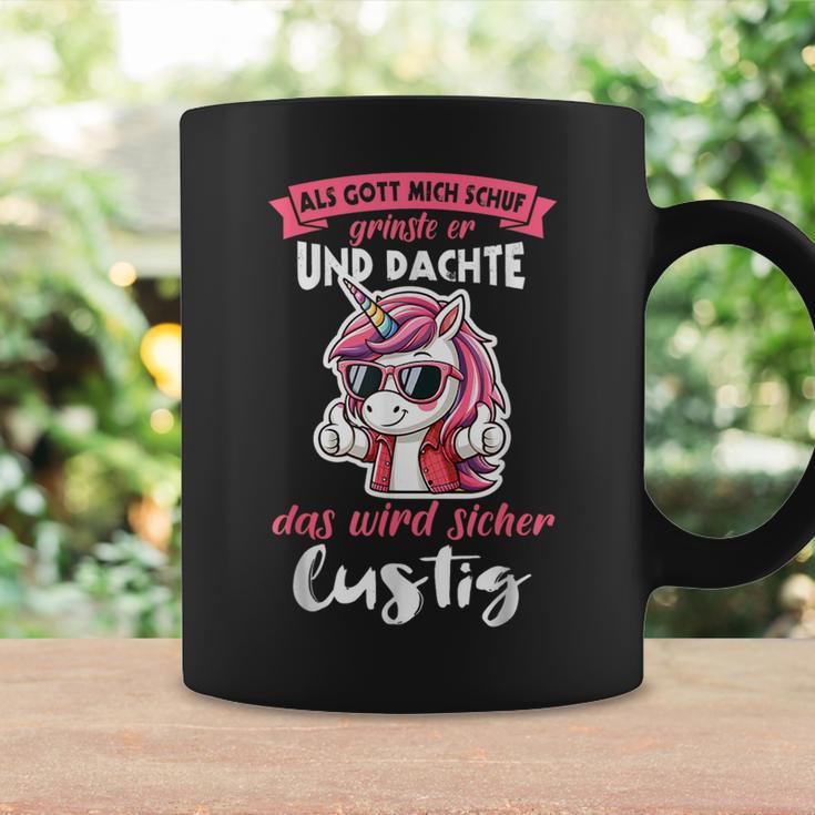 Einhorn Als Gott Mich Schuf Grinste Er Tassen Geschenkideen