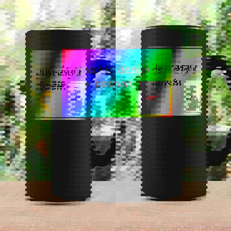 El Diseño Gráfico Es Mi Pasión Arco Iris Comic Sans Taza de café Ideas de regalos