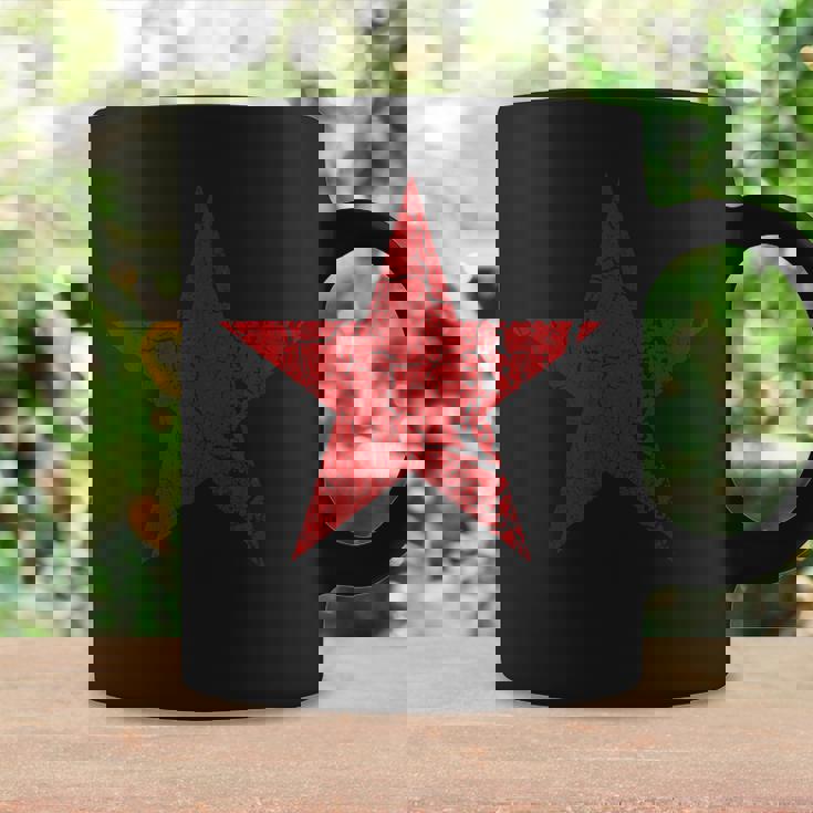 Estrella Roja Envejecida Grunge Estrella Roja De Colorintage Taza de café Ideas de regalos
