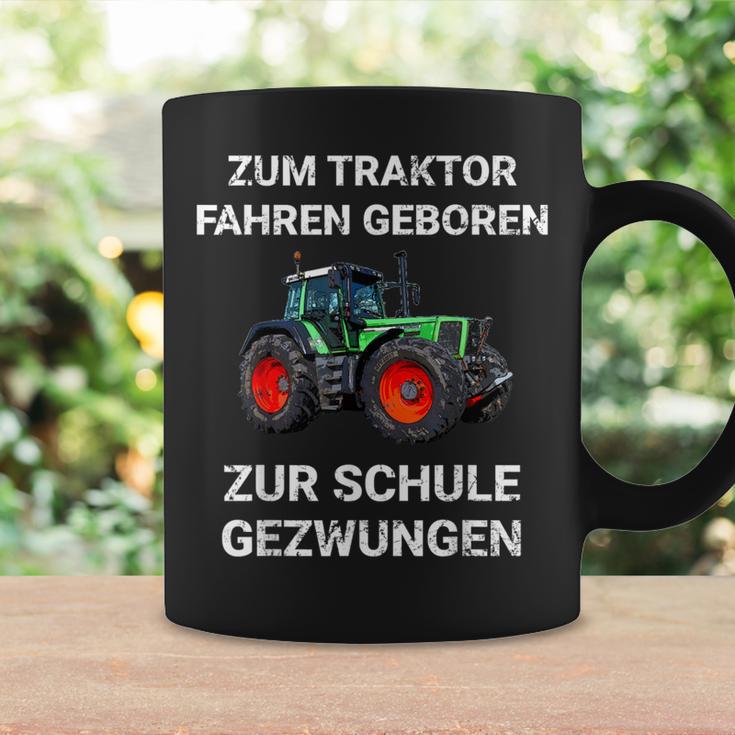 Farmer Zum Trktor Fahren Geboren Zur Schule Gezwungen Tassen Geschenkideen