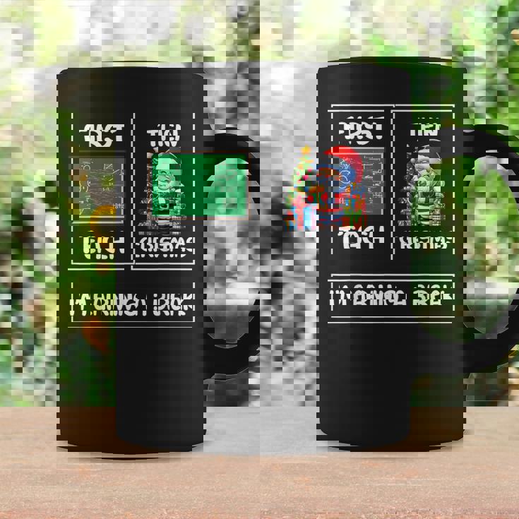 First Teach Then Christmas I'm Earning A Break Teacher Xmas Coffee Mug Gifts ideas