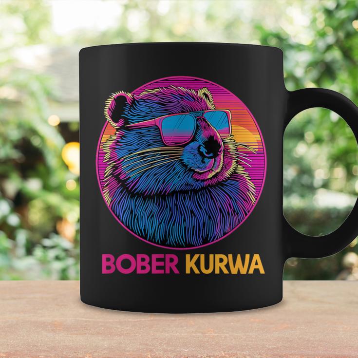 Retro Synthwave Bober Bóbr Kurwa Internet Meme Flannelette Tassen Geschenkideen