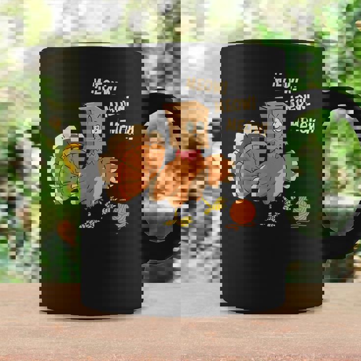 Thanksgiving Turkey Fake Cat Meow Coffee Mug Gifts ideas