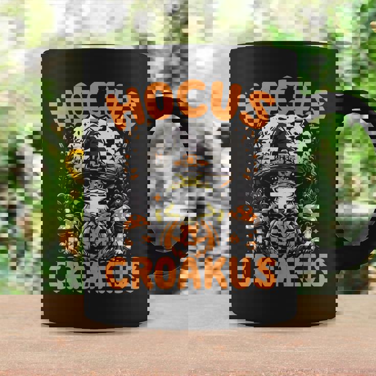 Halloween Frog Witch Pun Hocus Croakus Toad Lover Costume Coffee Mug Gifts ideas