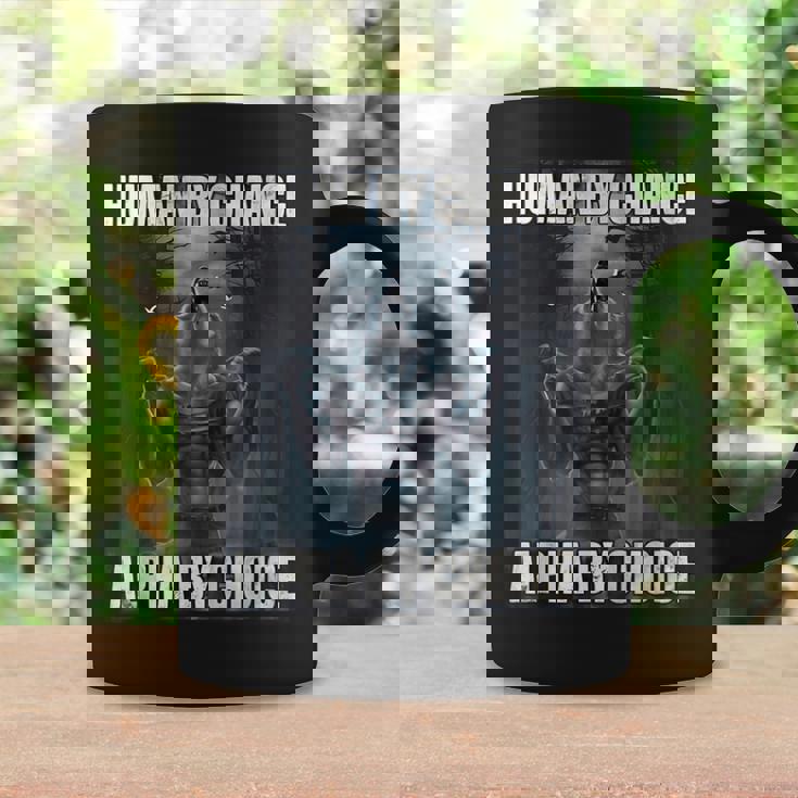 Human By Chance Alpha By Choice Howling Wolf Meme Coffee Mug Gifts ideas