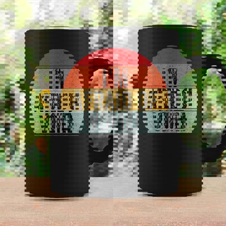 I'm Afraid Of Divertido Iniciador De Conversación Con Texto En Inglés I'm Afraid Of Women Taza de café Ideas de regalos