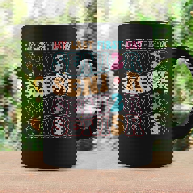 My Last First Day Senior 2025 Back To School Class Groovy Coffee Mug Gifts ideas