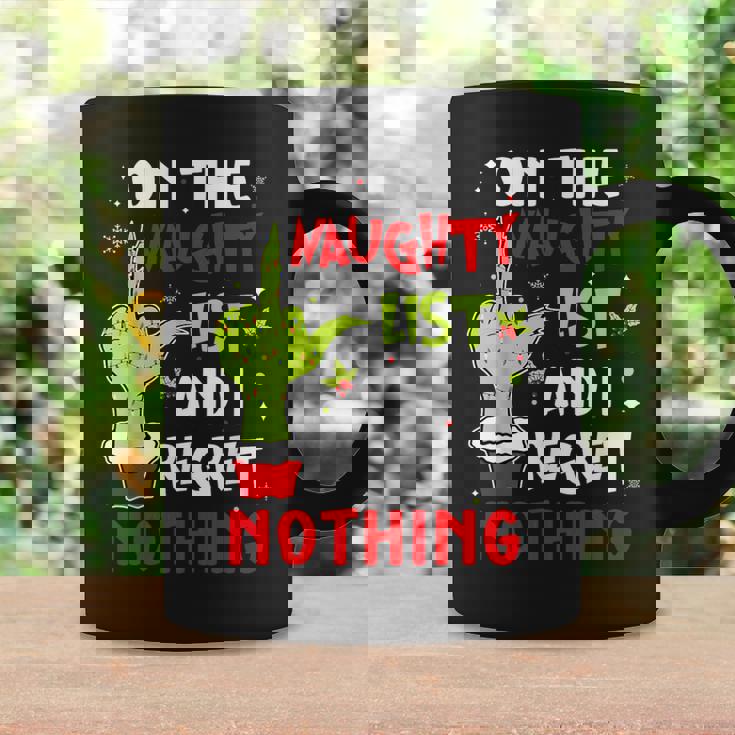 On The List Of Naughty And I Regret Nothing Christmas Graphic Print Coffee Mug Gifts ideas