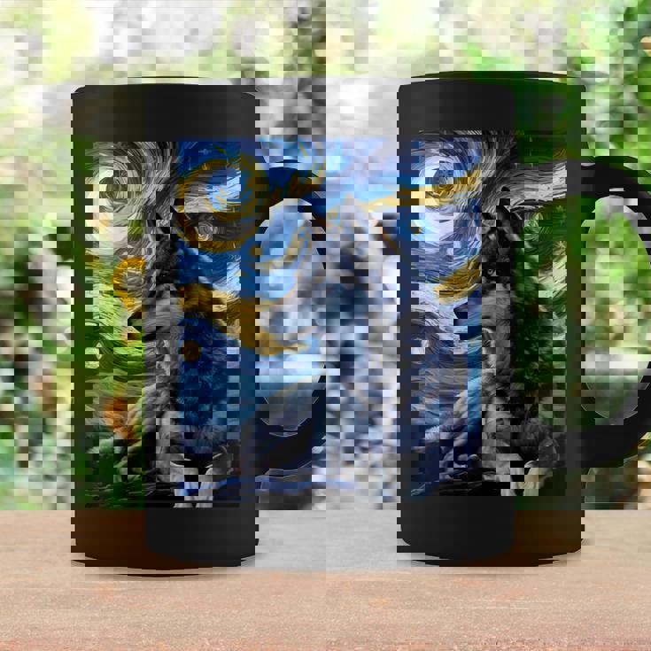 Lupo Notte Stellata Stile Pittura Lupo Amante Tazze Ideas de regalos