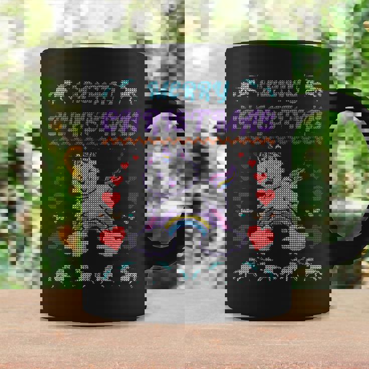 Merry Christmas Cute Rainbow Cat Lover Quote Ugly Sweater Coffee Mug Gifts ideas