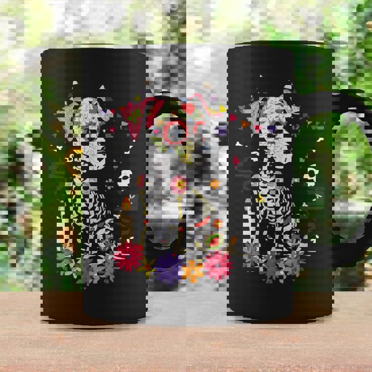 Mexican Dog Day Of The Dead Skeleton Sugar Flowers Dogs Coffee Mug Gifts ideas