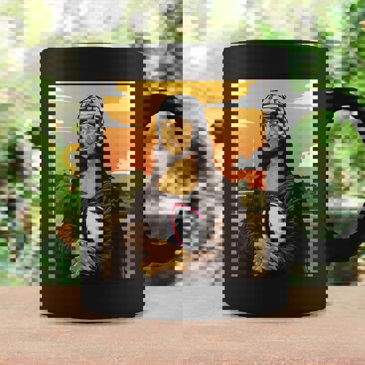 Mona Lisa Ama Rugby Divertente Rugby Fan Tazze Ideas de regalos