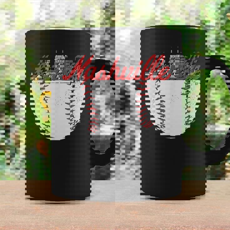 Nashville Skyline Cityscape Baseball Retro Vintage Coffee Mug Gifts ideas