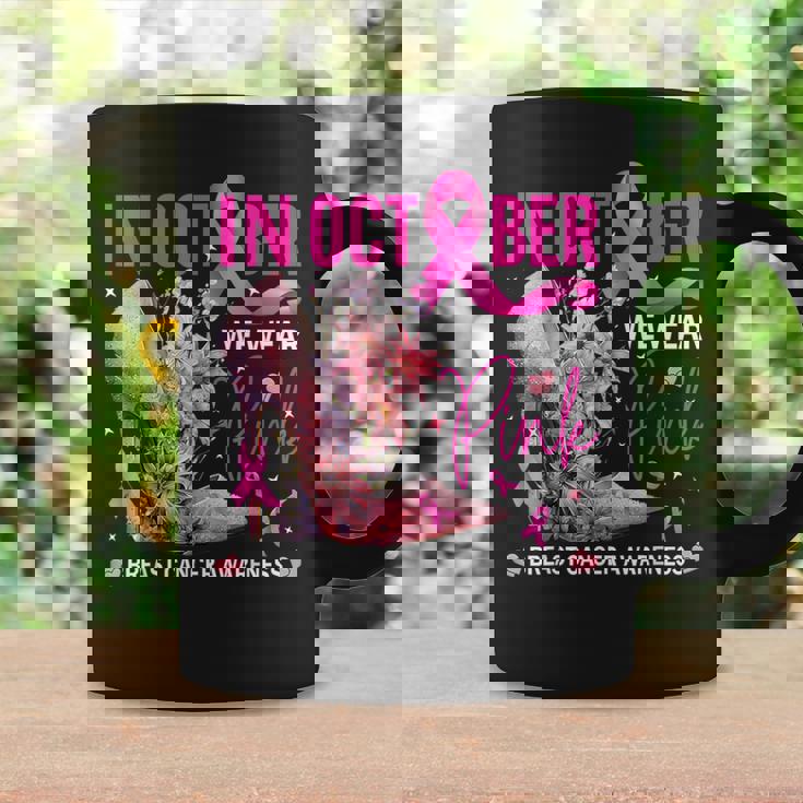 In October We Wear Pink Breast Cancer Awareness Coffee Mug Gifts ideas