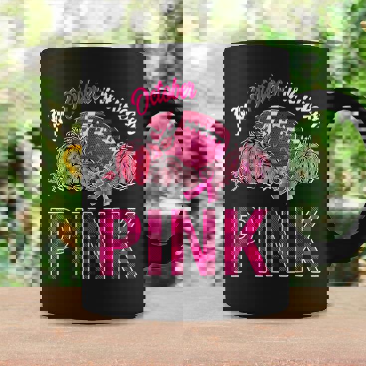 In October We Wear Pink Football Breast Cancer Awareness Coffee Mug Gifts ideas