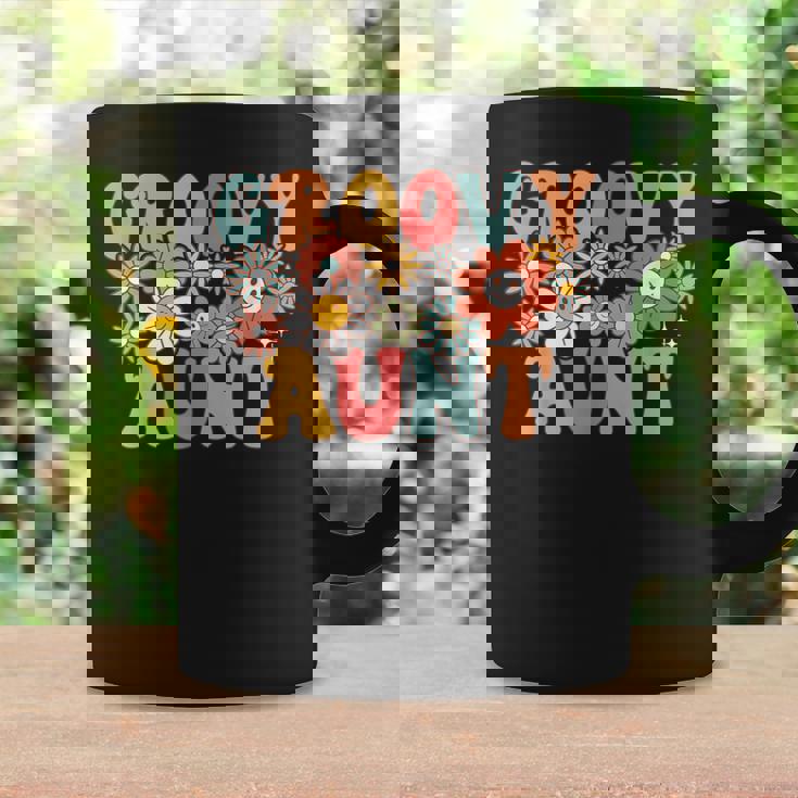 Retro Groovy Aunt 1St Birthday Auntie Matching Family Hippie Coffee Mug Gifts ideas