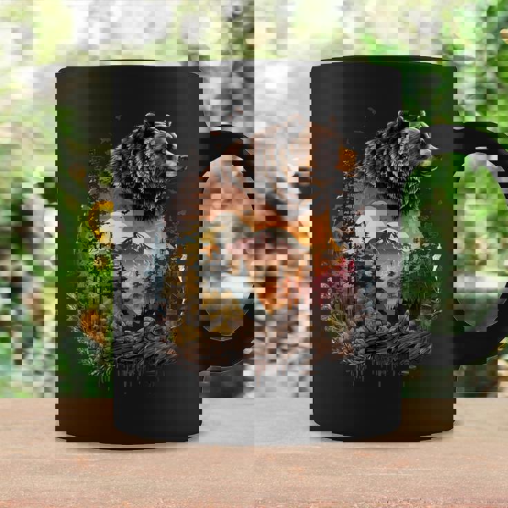 Retro Mountain Nature Animal Wildlife Forest Outdoors Bear Coffee Mug Gifts ideas