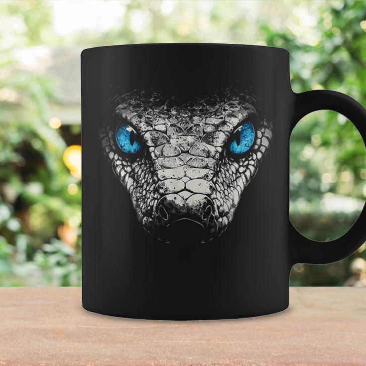 Serpiente Animal Motivo Ojos Azules Arte Serpiente Taza de café Ideas de regalos