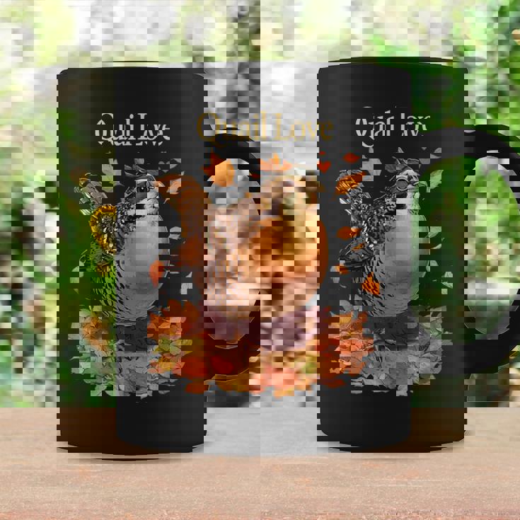 Simpatico Con Quaglia E Scritta Love Autumn Birdwatching Tazze Ideas de regalos