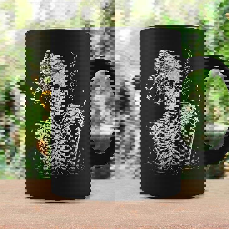 Skeleton Messy Bun Coffee Halloween Coffee Lover Mom Coffee Mug Gifts ideas