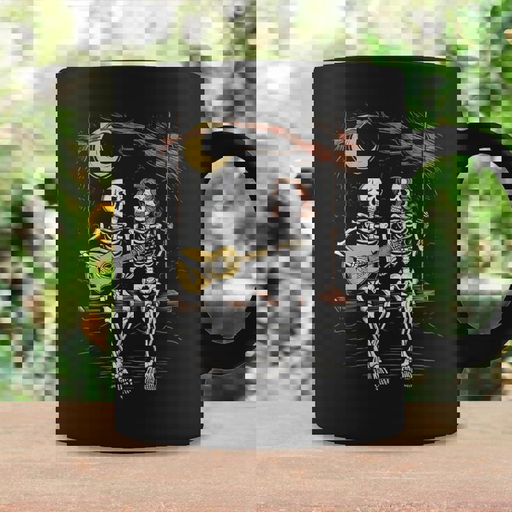 Skeleton Playing Guitar Moon Halloween Music Boys Womens Coffee Mug Gifts ideas