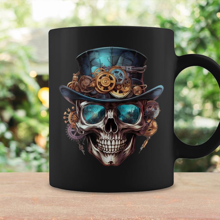 Steampunk Totenkopf Hut Zylinder Mechanik Zahnrad Cyborg Tassen Geschenkideen