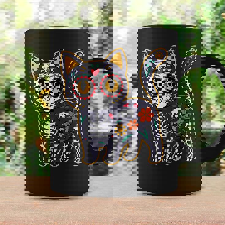 Sugar Skull Cat Halloween Dia De Los Muertos Day Of Dead Coffee Mug Gifts ideas