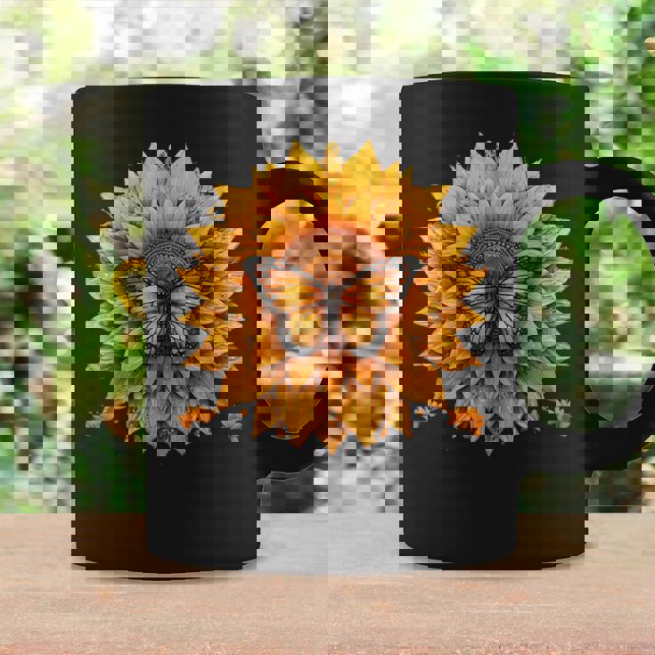Sunflower Butterfly Floral Vintage Cool Graphic Coffee Mug Gifts ideas