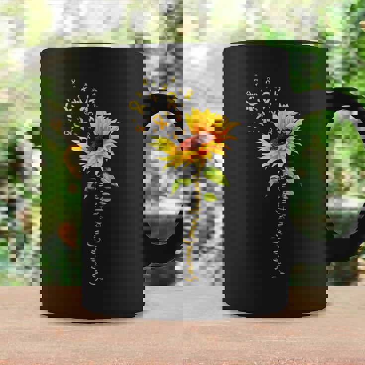 Sunflower Sarcoma Cancer Awareness Yellow Ribbon Support Coffee Mug Gifts ideas