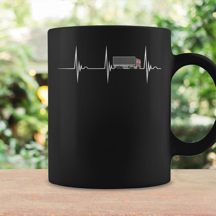 Trucker Driver Heartbeat Ecg Pulse Truck Trucker Driver Tassen Geschenkideen