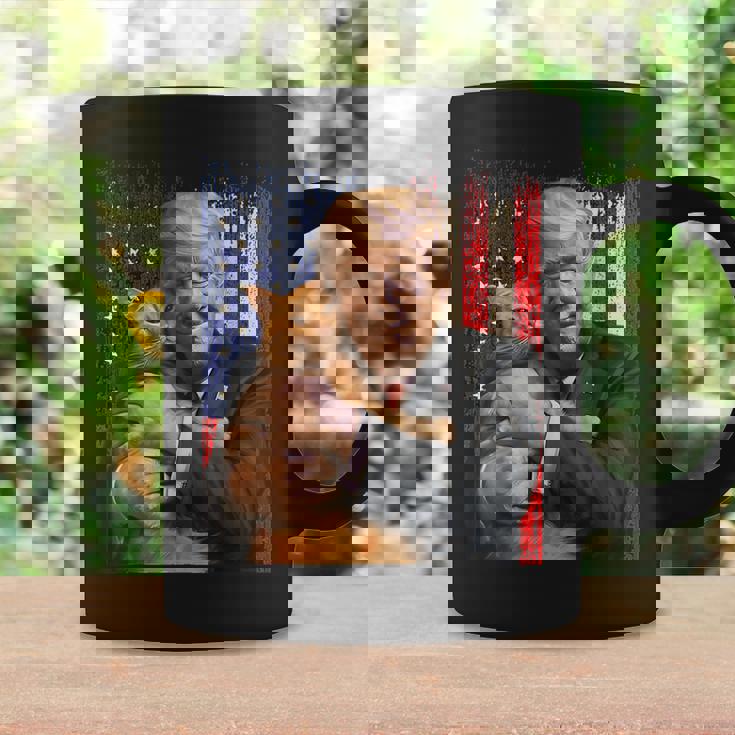 Trump Hugging An Orange Cat 2024 Make Cats Safe Again Coffee Mug Gifts ideas
