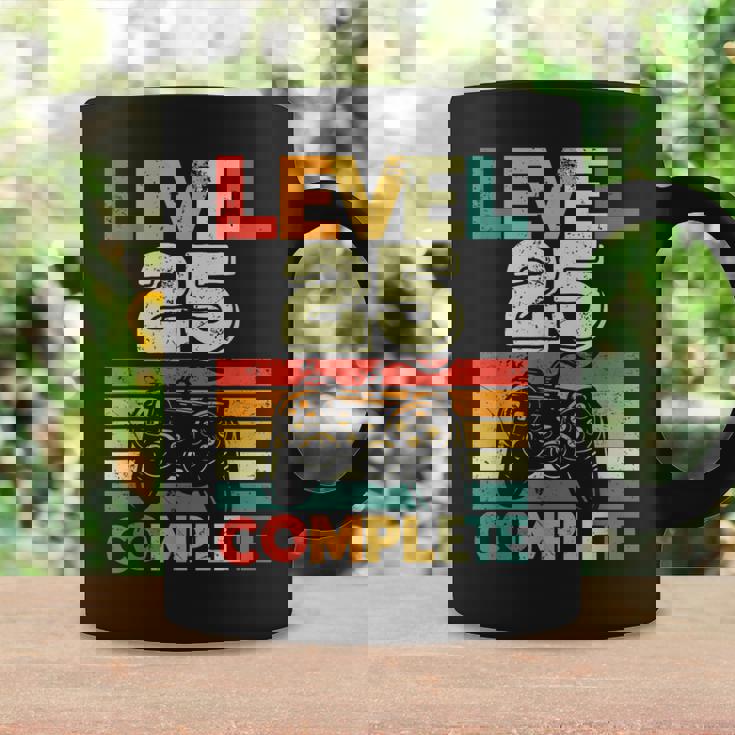 Video Gamer Nivel 25 Completo Retro 25 Aniversario De Bodas Taza de café Ideas de regalos