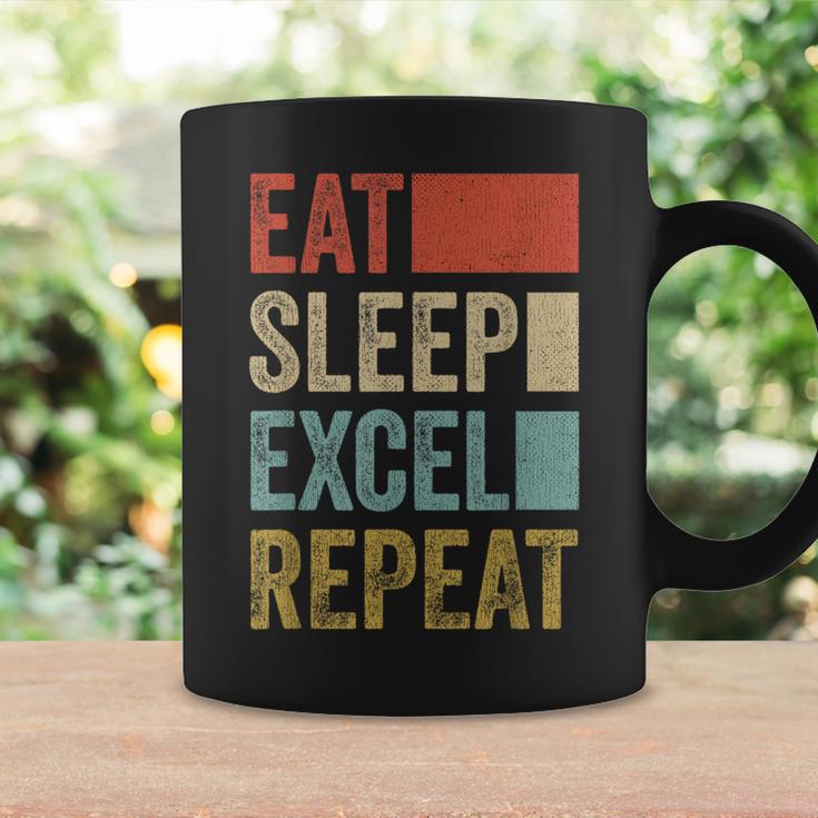 Vintage Retro Eat Sleep Excel Repeat Excel Tassen Geschenkideen