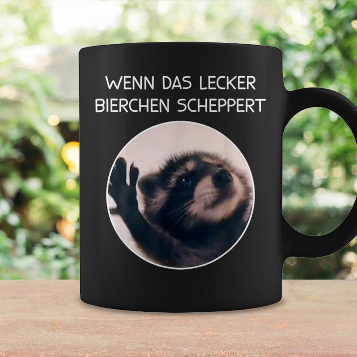 Wenn Das Lecker Bierchen Scheppert X Pedro Raccoon Meme Tassen Geschenkideen