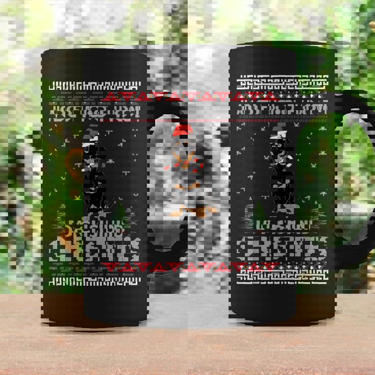Woof Dachshund Ugly Christmas Sweater Dog Lover Xmas Coffee Mug Gifts ideas