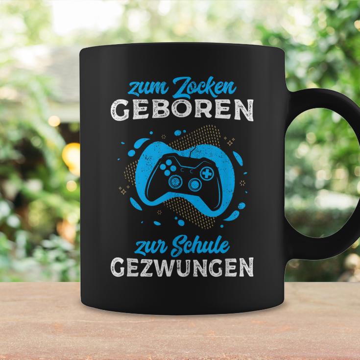 Zum Zocken Geboren Zur Schule Gezwungen Gamer Half Sleeve Tassen Geschenkideen