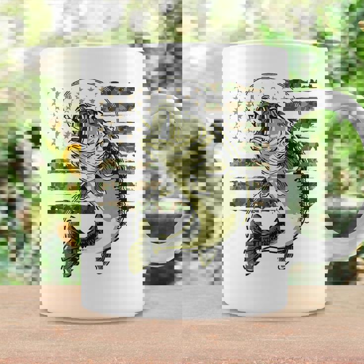 Bass Fish Fishing Usa American Flag Camouflage Fisherman Coffee Mug Gifts ideas