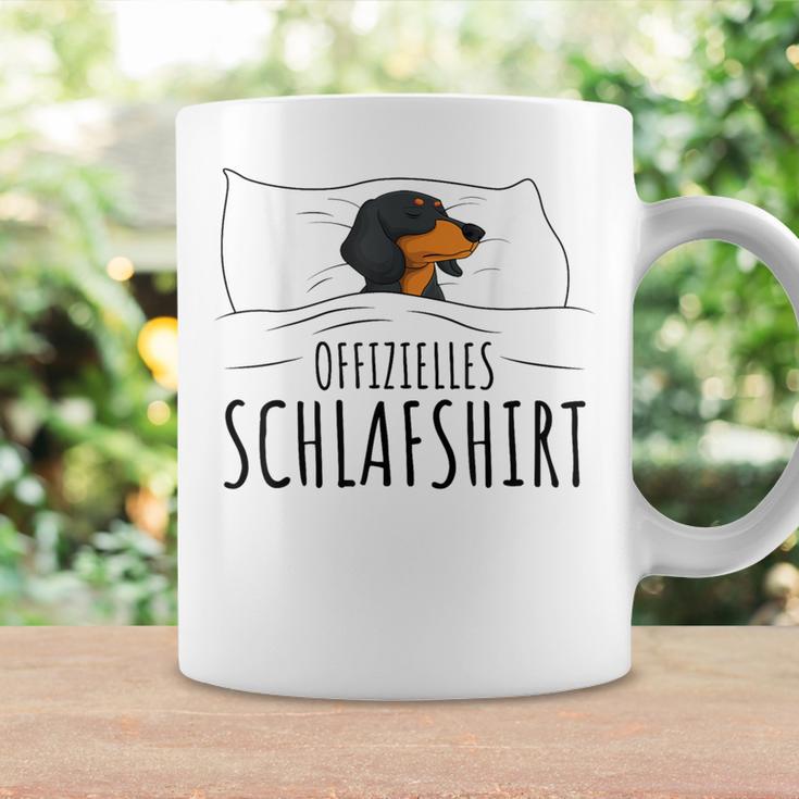 Dachshund Pyjama With Writing “Offizielles Schlaf” Idea Tassen Geschenkideen