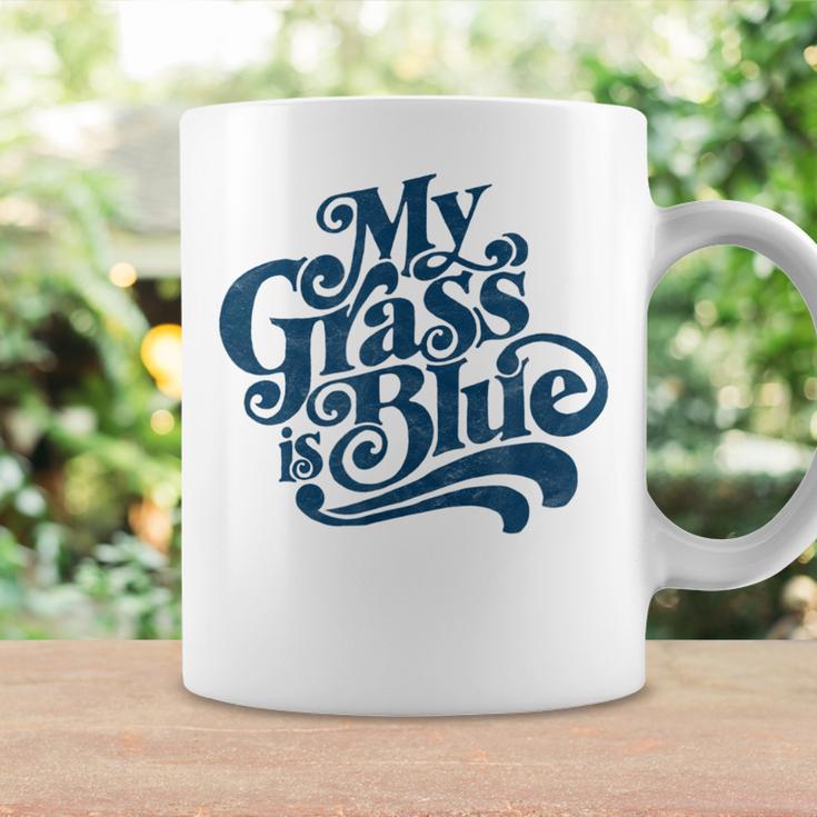 My Grass Is Blueintage Bluegrass Hand Lettering Retro Tassen Geschenkideen