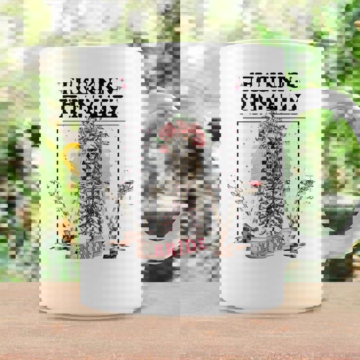 Halloween Fucking Finally Bride Skeleton Bachelorette Coffee Mug Gifts ideas