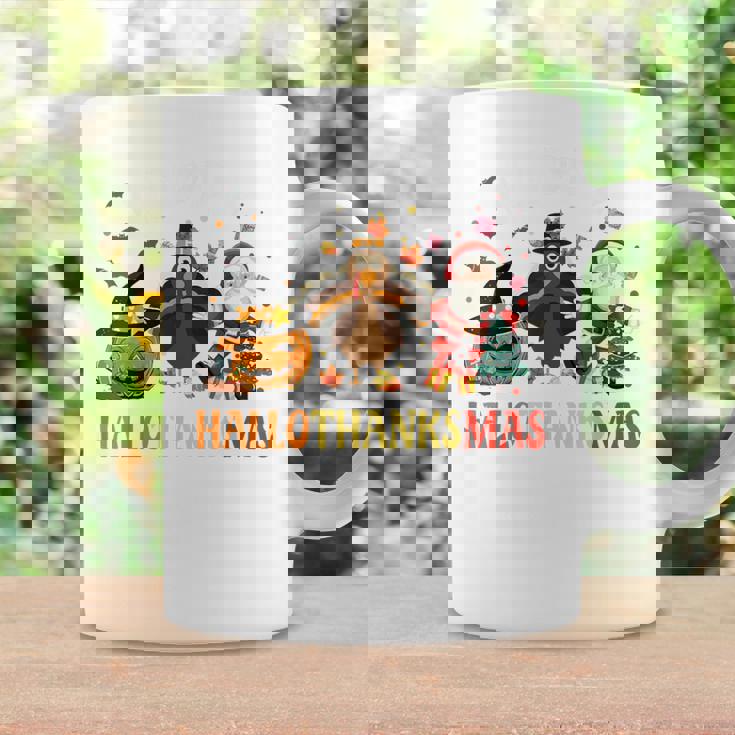 Happy Hallothanksmas Halloween Thanksgiving Christmas Coffee Mug Gifts ideas
